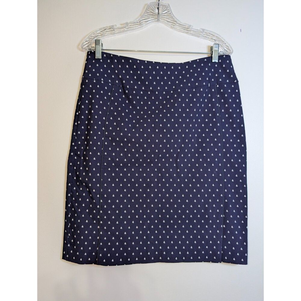 Margaret M Nautical Sailboat Print Mini Skirt Preppy Coastal Blue White - Picture 2 of 6